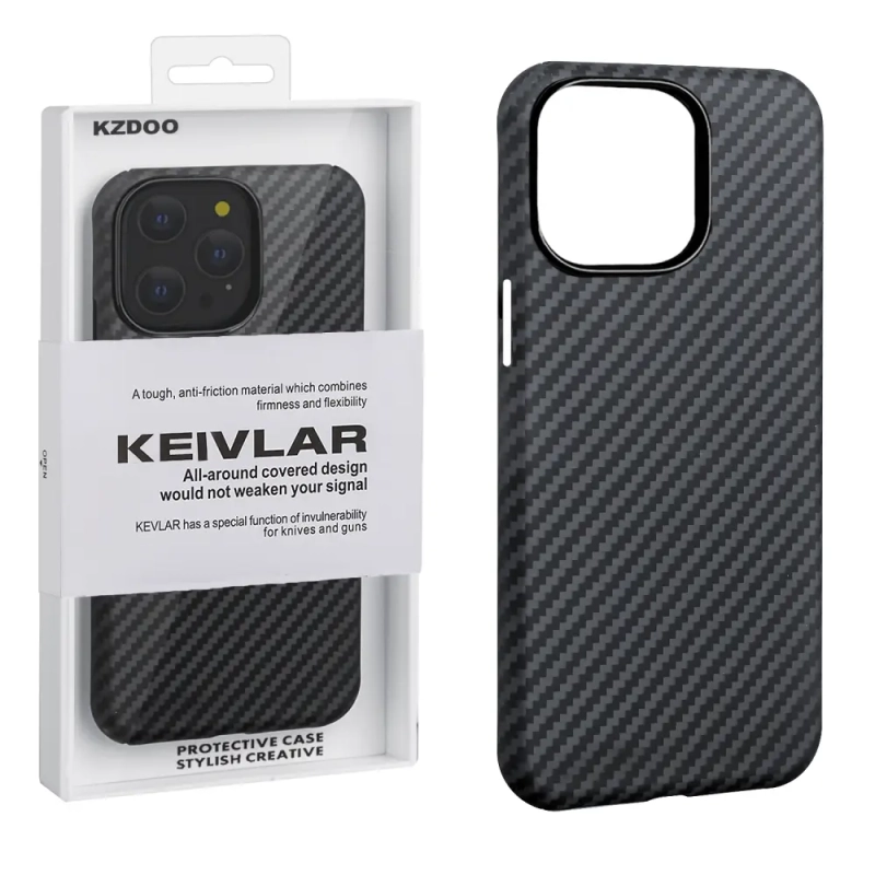 Чехол iPh 15 Pro Kevlar Black K-DOO