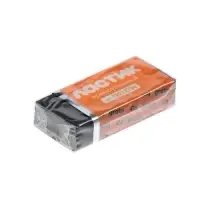 Набор 10 штук ластиков прямоугольных черных, в бумажном держателе (штрихкод на штуке)