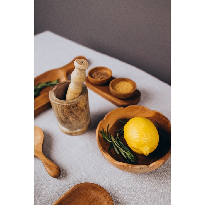 Тарелка 17х17х5 см, тиковое дерево