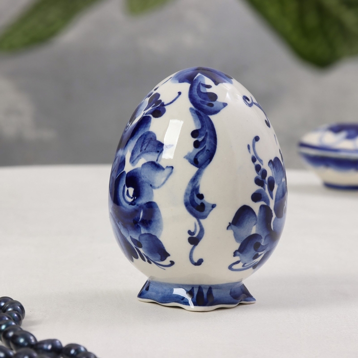 Сувенир &laquo;Яйцо на ножках&raquo;, гжель, 10х7 см