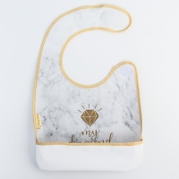 Нагрудник для кормления &laquo;My diamond&raquo; непромокаемый на липучке, с карманом