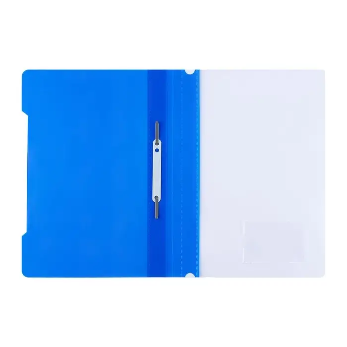 Папка-скоросшиватель Calligrata, А4, 180 мкм, карман для визитки, прозрачный верх, синяя