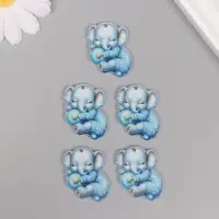 Декор для творчества акрил "Слонёнок в пижамке сладко спит" 2,5х3,4х0,2 см