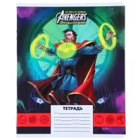 Тетрадь в линейку 24 листа, 5 видов МИКС, обложка мелованная бумага, &laquo;Мстители&raquo;