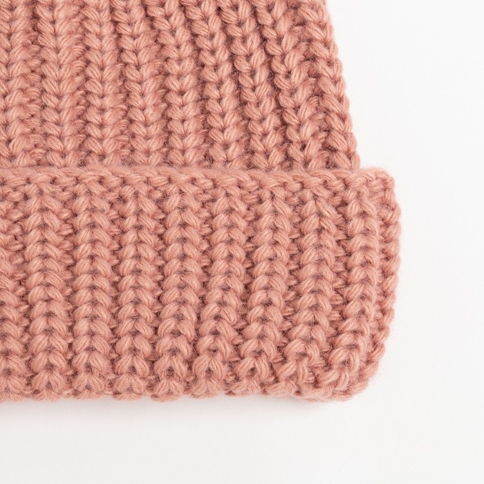 Шапка женская, цвет пудра, размер 56-58