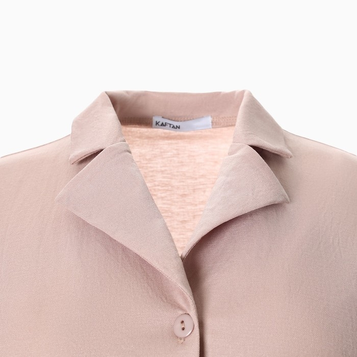 Комплект женский (рубашка, брюки, топ) KAFTAN Комплект женский (рубашка, брюки, топ) KAFTAN "Base" р. 44, пудровый