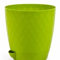 Кашпо с прикорневым поливом "Румба" 1,5 л, D14 см, h-14,5 см, цвет киви