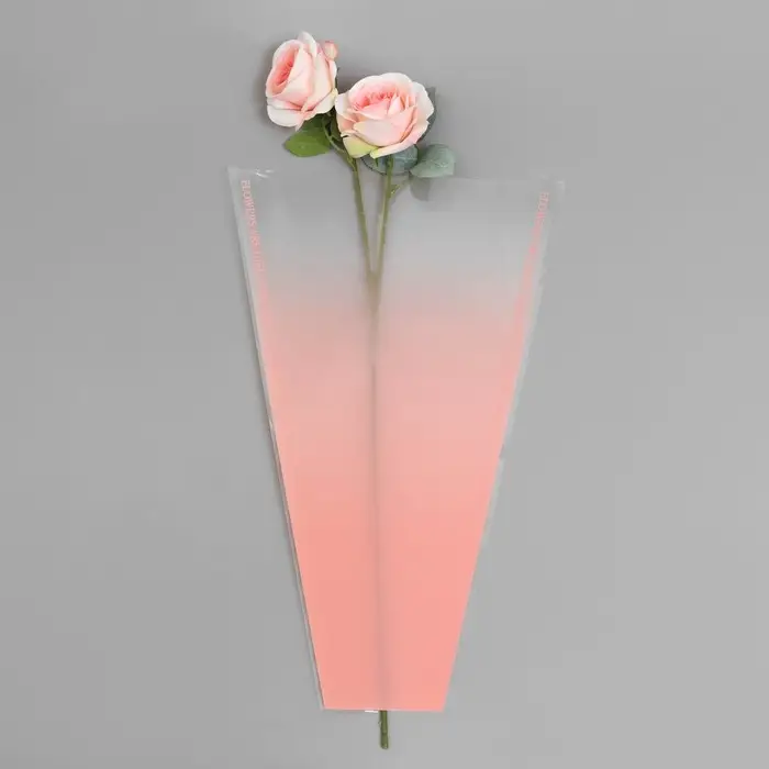Пакет конус для цветов, &laquo;Переход&raquo;, 29+10&times;45 см, пудровый