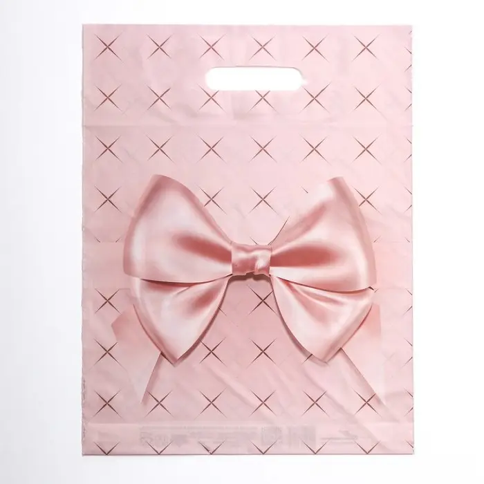 Пакет &laquo;Персиковый бант&raquo;, полиэтиленовый с вырубной ручкой, 30&times;40 см, 50 мкм