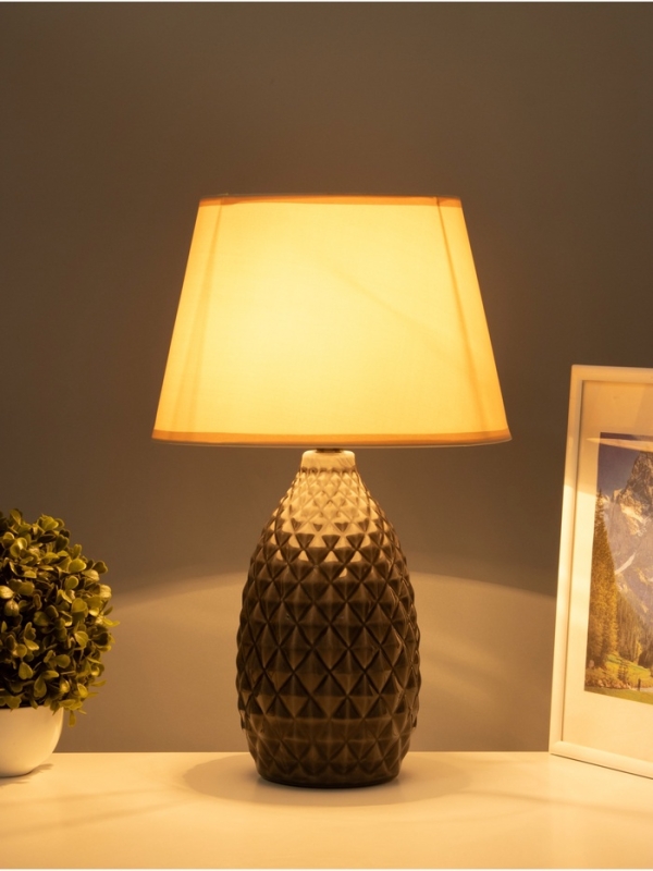 Настольная лампа "Марианна" 1х15Вт Е14 серый 28х28х45 см