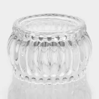 Конфетница с крышкой "Ребристая" 9х9х10 см, прозрачная