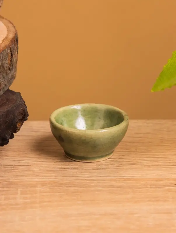 Соусник керамика, цв. зелёный, 3,5х3,5х1,5 см