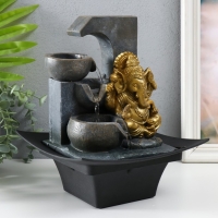 Фонтан настольный от сети, подсветка "Золотой Ганеша у каменного фонтана" 20,5х20,5х26 см Фонтан настольный от сети, подсветка "Золотой Ганеша у каменного фонтана" 20,5х20,5х26 см