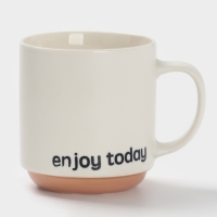 Кружка Доляна "Enjoy today" 12х9х10 см, цвет белый
