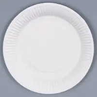 Тарелка одноразовая бумажная однотонная, голубая, 18 см