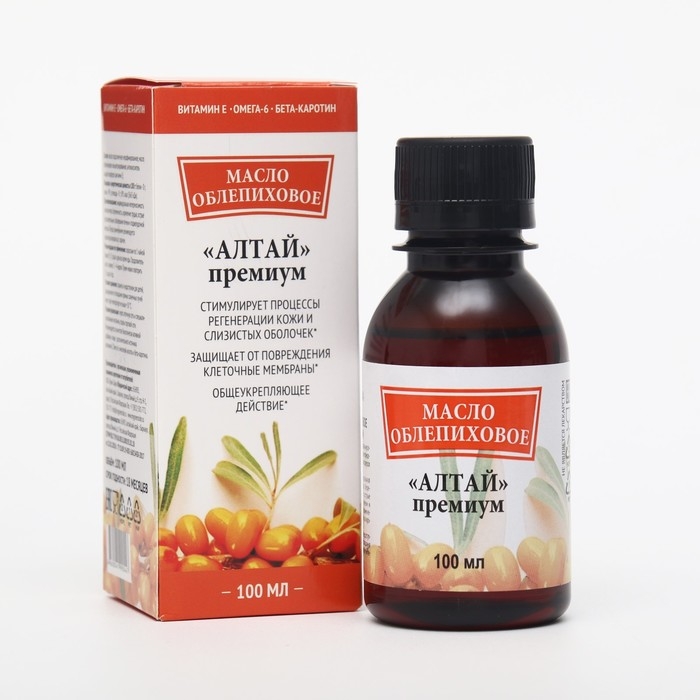 Облепиховое масло АЛТАЙ «Премиум» 25мг%, пэт, 100 мл Облепиховое масло АЛТАЙ «Премиум» 25мг%, пэт, 100 мл
