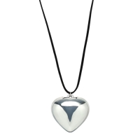 Портупея с кулоном &laquo;Сердечко&raquo; гладкое, трансформер, цвет серебро, 150 см