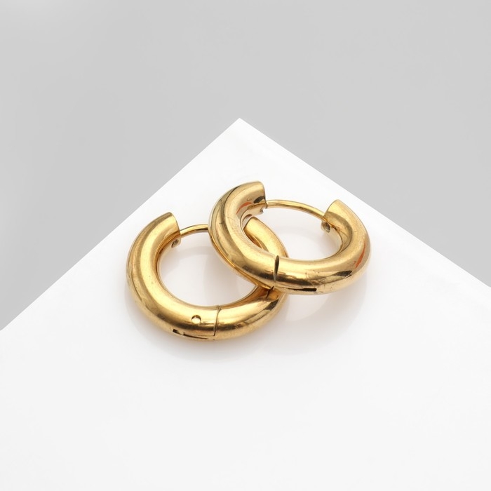 Серьги-кольца «Стальные» d=1,9 см, цвет золото Серьги-кольца «Стальные» d=1,9 см, цвет золото