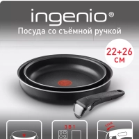 Набор посуды Ingenio Black 04238830 со съемной ручкой