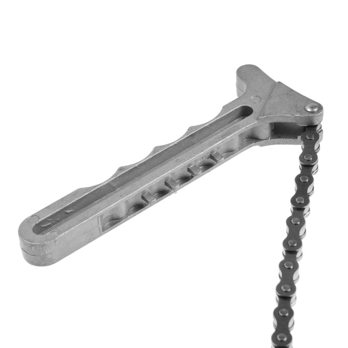 Съемник масляного фильтра ЛОМ, тип Съемник масляного фильтра ЛОМ, тип "цепь", алюминиевая рукоятка, цепь 450 мм, до 130 мм