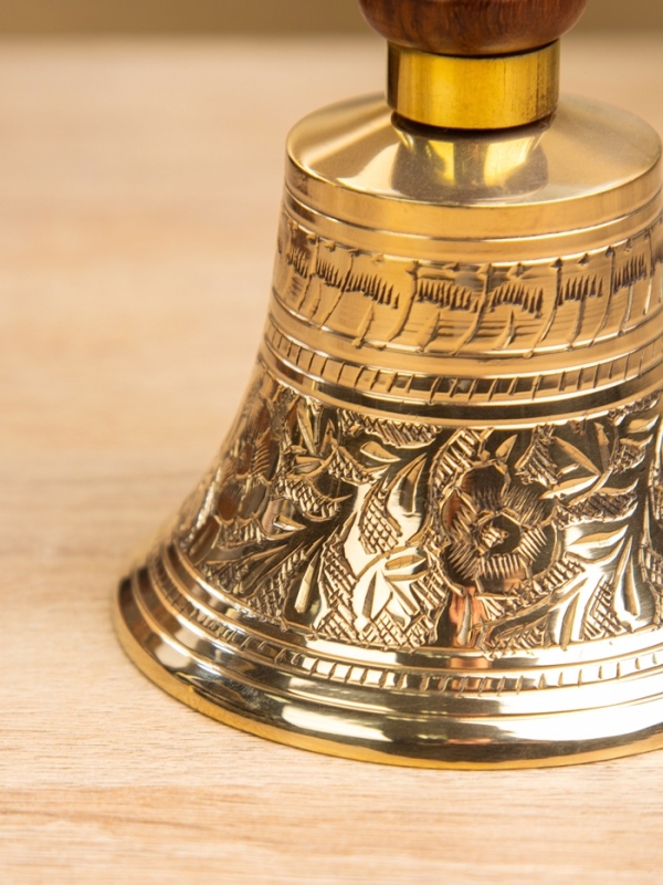 Колокольчик "Цветочные узоры" латунь, шишам 8х8х16,5 см