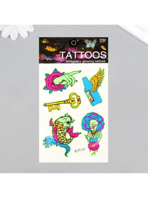 Переводные тату на тело светящиеся цветные &laquo;Чудные сны&raquo;, 14.3&times;7.5 см