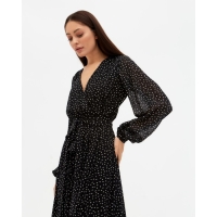 Платье женское с поясом MIST миди, размер 48, чёрный Платье женское с поясом MIST миди, размер 48, чёрный