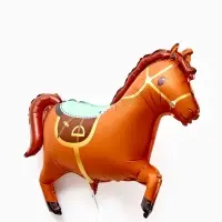 Воздушный шар фольгированный 28" "Лошадка", цвет коричневый