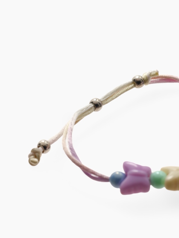 Браслет детский Браслет детский "Выбражулька" на затяжке,, цветок с бусинами бабочки, цветной