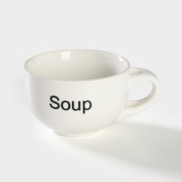 Супница фарфоровая с ложкой на бамбуковой подставке BellaTenero, 450 мл, 15&times;11,5&times;7,5 см, цвет белый