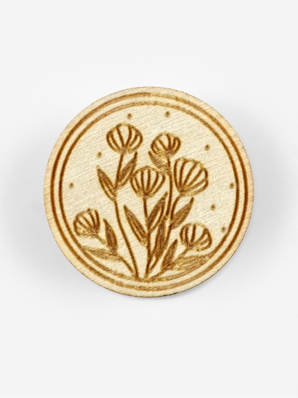 Игольница-магнит цветы для вышивания круг 3см (наб 2шт цена за наб) деревянный TR