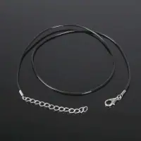 Шнурок каучуковый d=1.5 мм, 45 см с удлинителем, чёрный