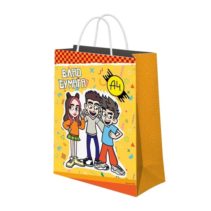 Пакет подарочный &laquo;Влад А4&raquo;, большой, 250 &times; 350 &times; 100 мм, оранжевый