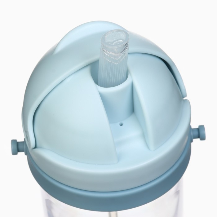 Поильник - непроливайка детский с силиконовой трубочкой и грузиком, от 9 мес., 350 мл., на ленте, цвет голубой, Крошка Я Поильник - непроливайка детский с силиконовой трубочкой и грузиком, от 9 мес., 350 мл., на ленте, цвет голубой, Крошка Я