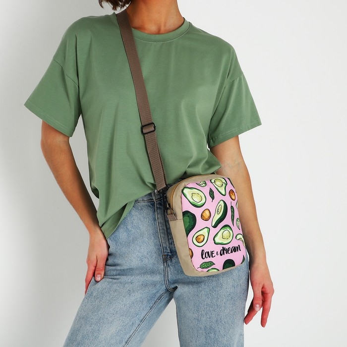 Сумка &laquo;Авокадо&raquo;, отдел на молнии, цвет розовый