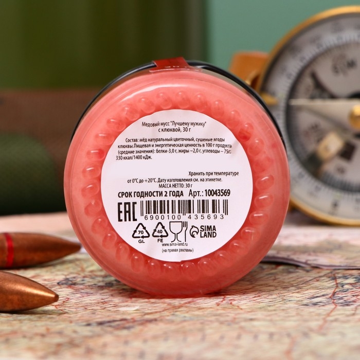 Медовый мусс Медовый мусс "Лучшему мужику" с клюквой, 30 г
