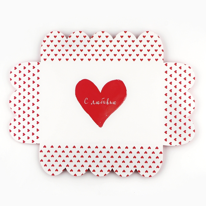Коробка для кондитерских изделий с PVC крышкой «С любовью», 20 х 30 х 8 см Коробка для кондитерских изделий с PVC крышкой «С любовью», 20 х 30 х 8 см