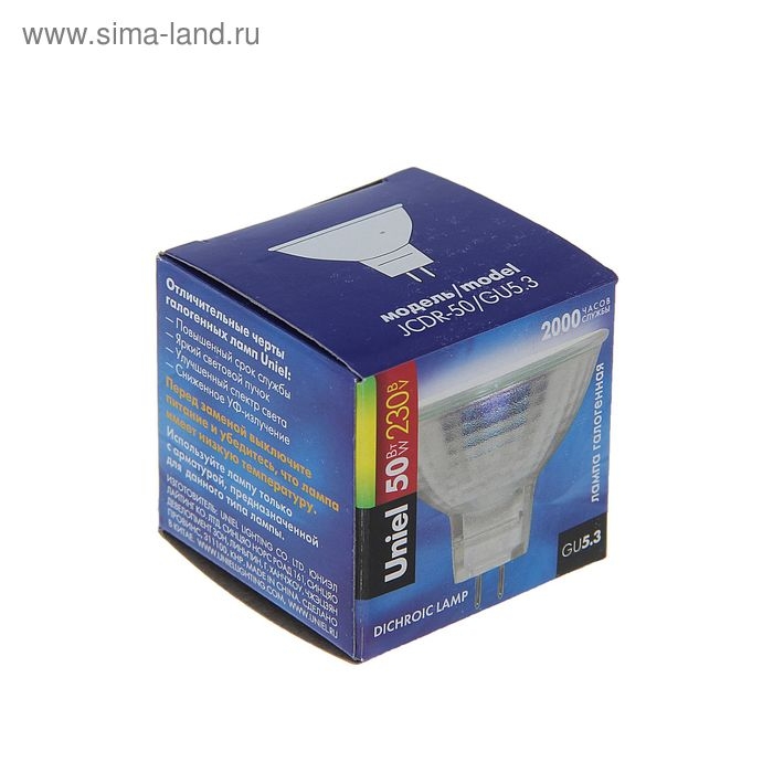 Лампа галогенная Uniel, GU5.3, 50 Вт, 230 В Лампа галогенная Uniel, GU5.3, 50 Вт, 230 В