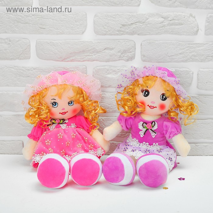 Мягкая кукла &laquo;Девчушка&raquo;, юбочка в цветочек, 45 см, цвета МИКС