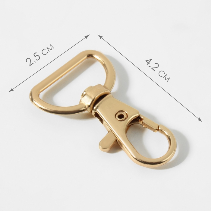 Карабин металлический, 42 × 25 мм / 21 × 2,1 мм, 5 шт, цвет золотой Карабин металлический, 42 × 25 мм / 21 × 2,1 мм, 5 шт, цвет золотой