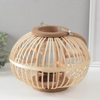 Подсвечник дерево на 1 свечу "Шар из лозы" натуральный" 13х28х20 см Подсвечник дерево на 1 свечу "Шар из лозы" натуральный" 13х28х20 см