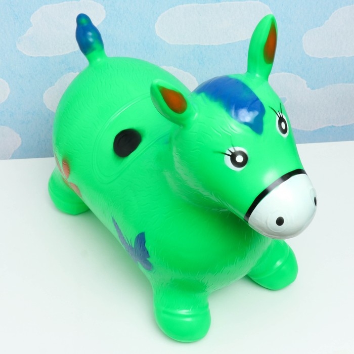 Игрушка - прыгун детская Игрушка - прыгун детская "Лошадка" резиновая надувная, 49х24см, зеленая