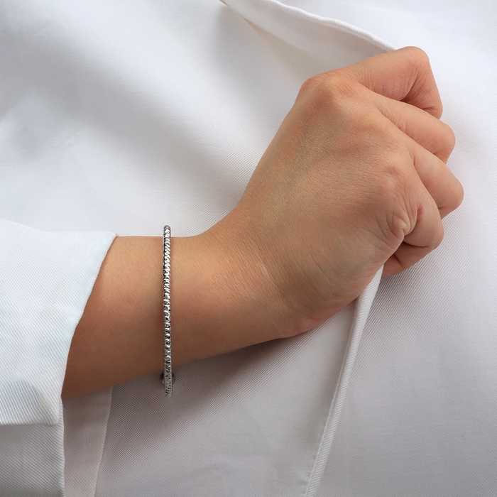 Набор 4 предмета: 3 пары серьги, 1 браслет &laquo;Блеск&raquo; фонд, цвет белый в серебре