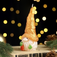 Свеча декоративная "Сказочный гномик", 5,2х5,8х13,2 см, металлик