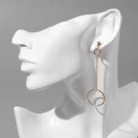 Серьги металл &laquo;Кольца с цепью&raquo;, цвет золото