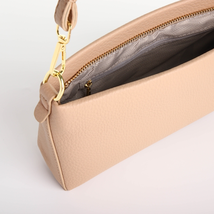 Сумка женская кросс-боди на молнии, цвет бежевый