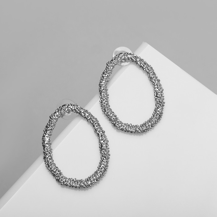 Серьги металл &laquo;Орбита&raquo;, цвет серебро