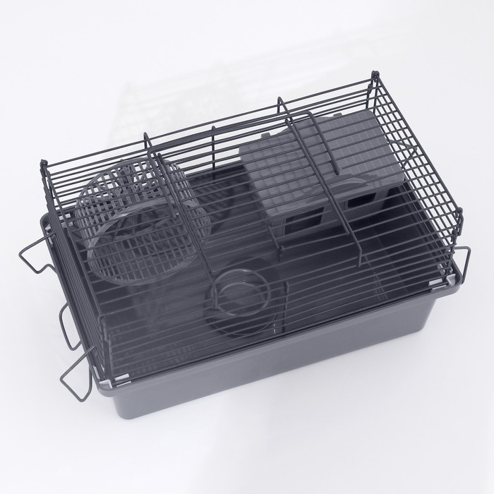 Клетка-мини для грызунов Клетка-мини для грызунов "Пижон" №1-1, с наполнением, 27 х 15 х 13 см, серая