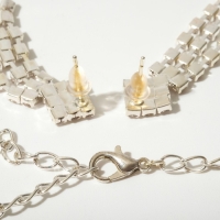 Набор 2 предмета: серьги, колье &laquo;Искры&raquo; паутинка, цвет белый в серебре, 30 см