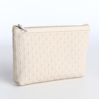 Набор косметичек 2 в 1 на молниях, цвет молочный Набор косметичек 2 в 1 на молниях, цвет молочный